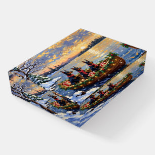 Doberman Pinscher Christmas Boat Holiday Paperweight