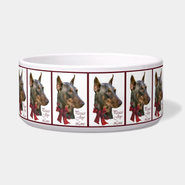Doberman Pinscher Christmas Bowl (Front)