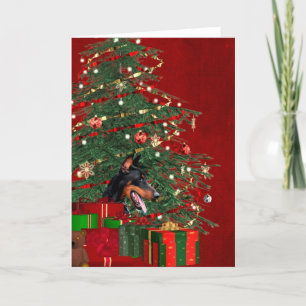 Doberman pinscher Christmas Holiday Card