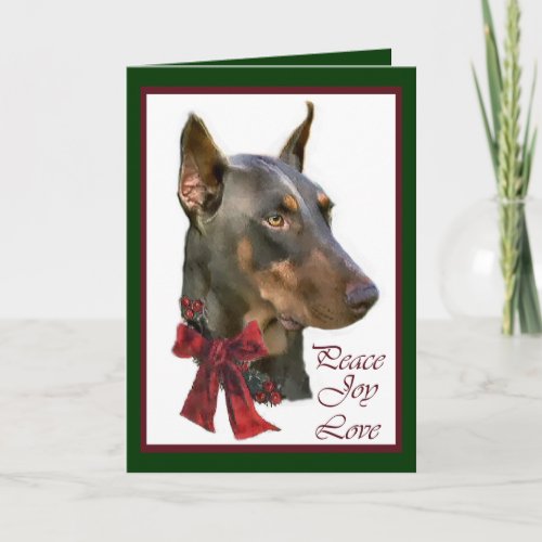 Doberman Pinscher Christmas Holiday Card