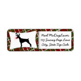Etichette Indirizzo Personalizzate Con Doberman Pinscher Marrone, Premium Labels (P 865)