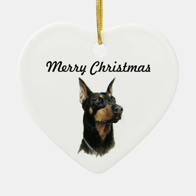 Doberman Pinscher Christmas Ornament (Front)