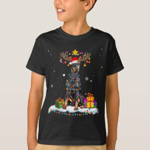 Doberman Pinscher Christmas Reindeer Christmas Lig T-Shirt