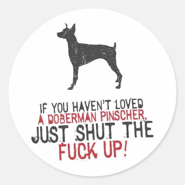 Doberman Pinscher Classic Round Sticker (Front)
