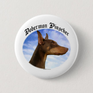 Doberman Pinscher Clouds - Button