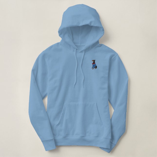 Doberman Pinscher Clown Embroidered Hoodie (Design Front)