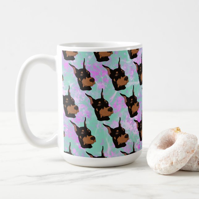 Doberman Pinscher  Coffee Mug (With Donut)