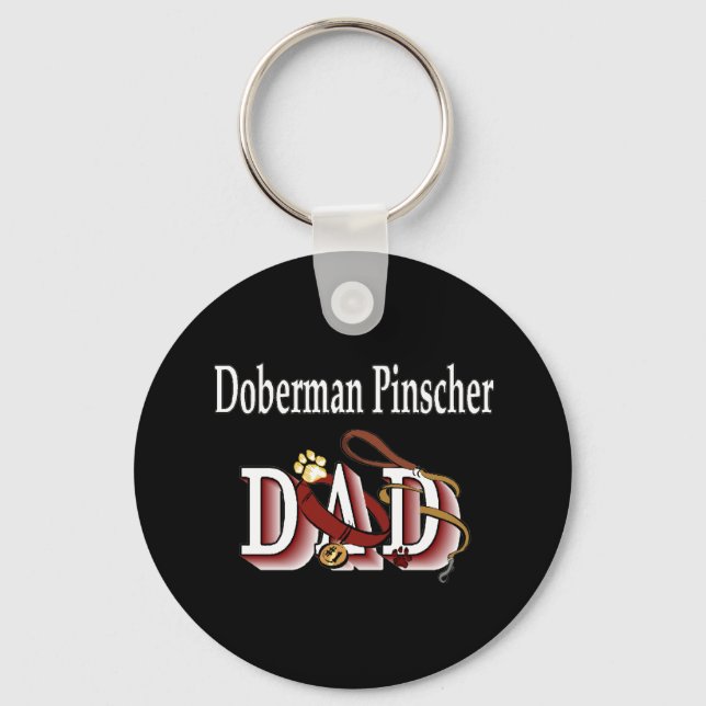 doberman pinscher dad Keychain (Front)
