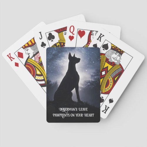 Doberman Pinscher Dobie Games Playing Poker Cards