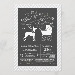 Doberman Pinscher Dog Baby Shower Gender Neutral Invitation