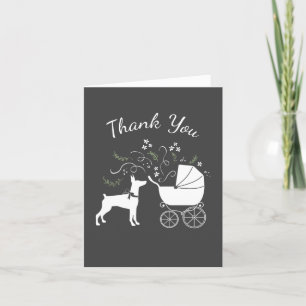Doberman Pinscher Dog Baby Shower Letterpress Thank You Card