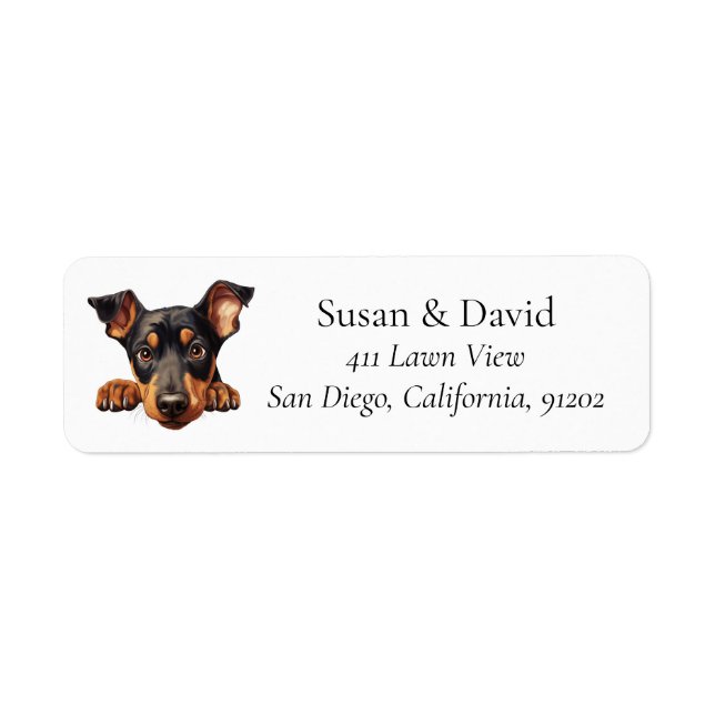 Doberman Pinscher Dog Breed Pet Lovers Label (Front)