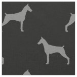 Doberman Pinscher Dog Breed Silhouettes Patterned Fabric