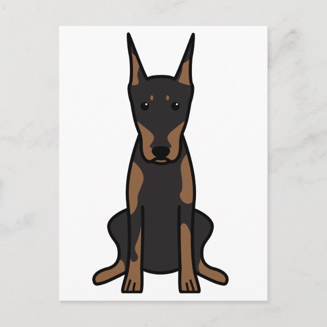 Doberman Pinscher Dog Cartoon Postcard (Front)