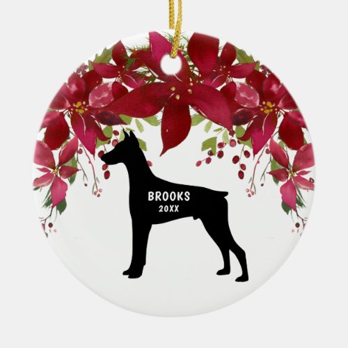 Doberman Pinscher Dog Christmas Tree Ceramic Ornament