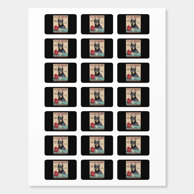 Doberman Pinscher Dog Coffee Matchboxes (Sticker Sheet)