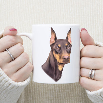 Doberman Pinscher Dog Coffee Mug by PaintedDreamsDesigns at Zazzle