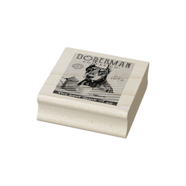 Doberman Pinscher Dog Coffee Rubber Stamp (Stamp)