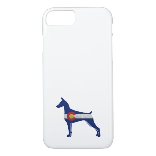 Doberman Pinscher Dog Colorado Flag Silhouette iPhone 87 Case