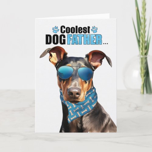 Doberman Pinscher Dog Coolest Dad Fathers Day Holiday Card