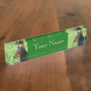 Doberman Pinscher dog Desk Name Plate