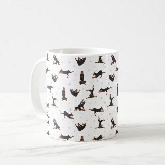 Doberman Pinscher dog doing yoga Coffee Mug