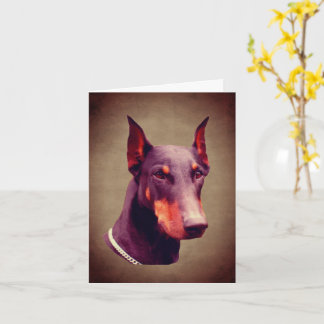 Doberman Pinscher Dog Face Note Card