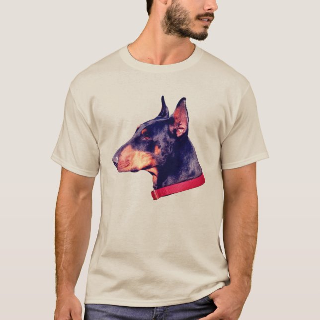 Doberman Pinscher Dog Face T-Shirt (Front)