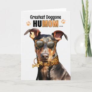 Doberman Pinscher Dog Greatest HuMOM Mother's Day Holiday Card