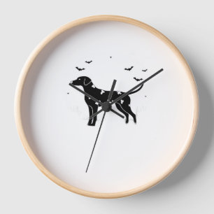 Doberman Pinscher Dog – Halloween Moon Silhouette  Clock