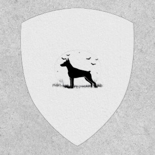 Doberman Pinscher Dog � Halloween Moon Silhouette  Patch