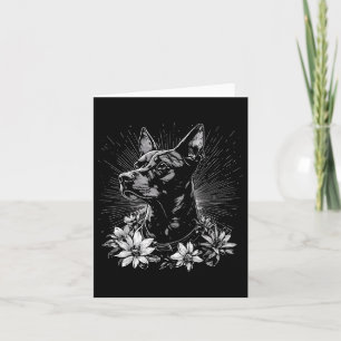 Doberman Pinscher Dog Lover Retro Style Tattoo Card