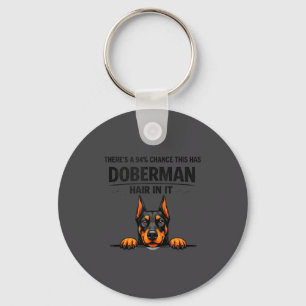 Doberman Pinscher Dog Mom Shedding Illustration Keychain