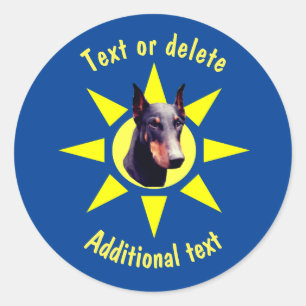 Doberman Pinscher Dog Personalized Classic Round Sticker