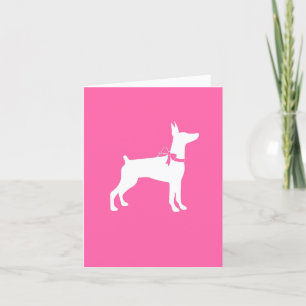 Doberman Pinscher Dog Pink Letterpress Thank You Card
