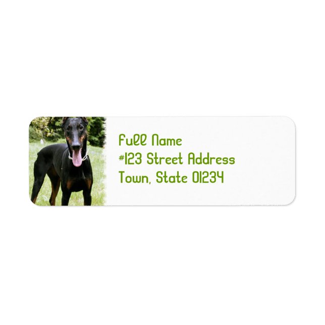 Doberman Pinscher Dog Return Address Label (Front)