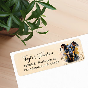 Doberman Pinscher Dog Return Address Label