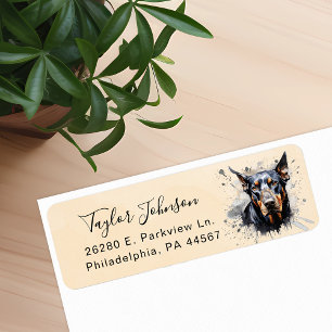 Doberman Pinscher Dog Return Address Label