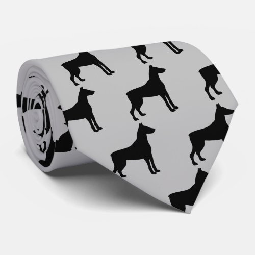 Doberman Pinscher Dog Silhouette Neck Tie