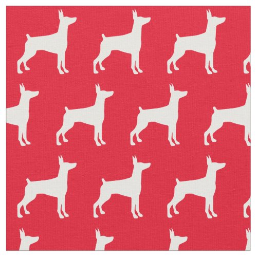 Doberman Pinscher Dog Silhouette Pet Dobie Red Fabric