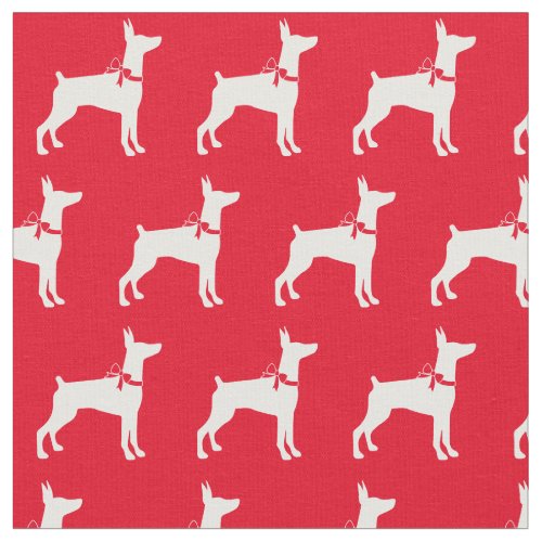 Doberman Pinscher Dog Silhouette Pet Dobie Red Fabric