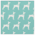 Doberman Pinscher Dog Silhouette Pet Dobie Teal Fabric