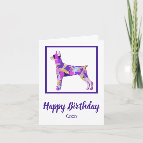 Doberman Pinscher Dog Silhouette PPYB Birthday Card