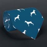Doberman Pinscher Dog Silhouettes Pattern Blue Tie<br><div class="desc">This original Doberman Pinscher silhouettes pattern neck tie makes a great gift for dog dads! Available in a variety of colors, this cool tie makes a statement for anyone who loves a Doberman. An awesome gift for the guy who wears a tie for business, or for special events like holiday...</div>
