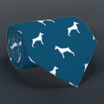 Doberman Pinscher Dog Silhouettes Pattern Blue Tie<br><div class="desc">This original Doberman Pinscher silhouettes pattern neck tie makes a great gift for dog dads! Available in a variety of colors, this cool tie makes a statement for anyone who loves a Doberman. An awesome gift for the guy who wears a tie for business, or for special events like holiday...</div>