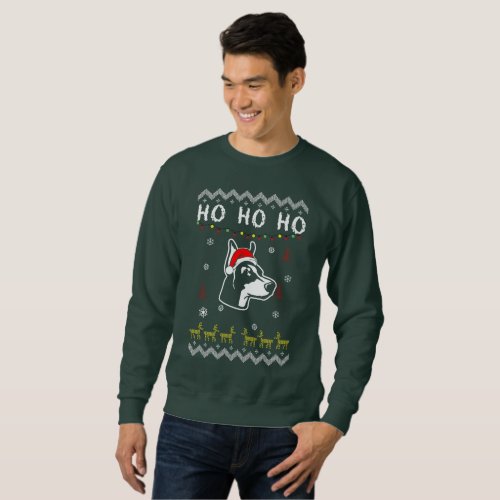 Doberman Pinscher Dog Ugly Christmas Ho Ho Ho Sweatshirt