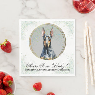 Doberman Pinscher Dog Wedding Napkins With Photo
