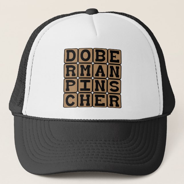 Doberman Pinscher, Domestic Dog Breed Trucker Hat (Front)