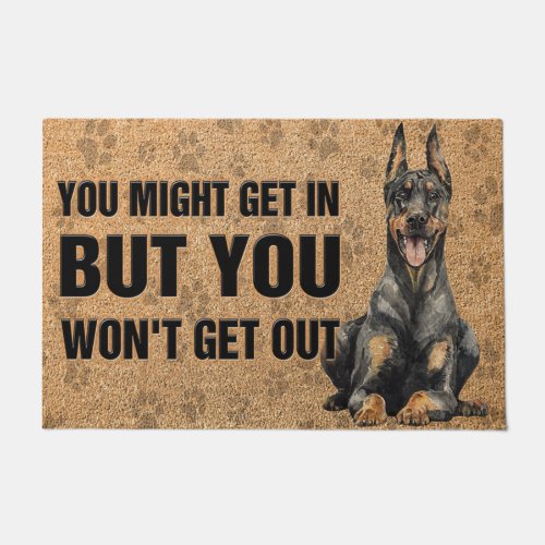 Doberman Pinscher Doormat  Cool Dog