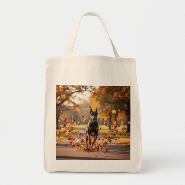 Doberman Pinscher Elegant Grocery Tote Bag (Front)